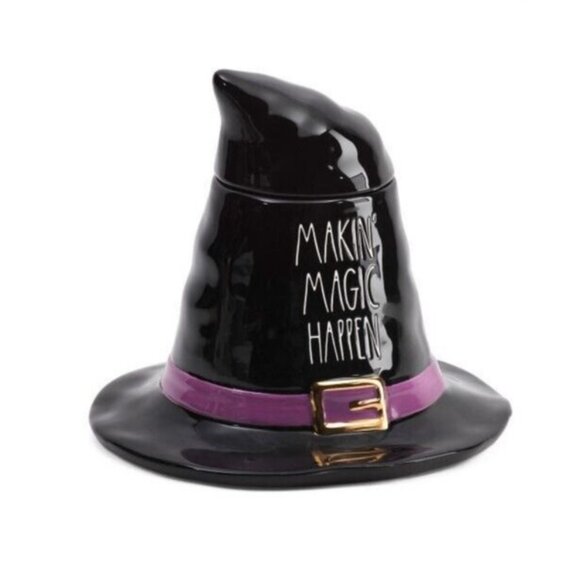 Rae Dunn Makin Magic Happen Witch Hat Ceramic Cookie Jar Canister 10 " Large NEW - Picture 1 of 2